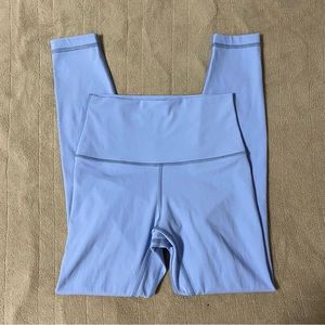 hawthorne athletics (now heynuts) lululemon align legging dupe in tempest blue